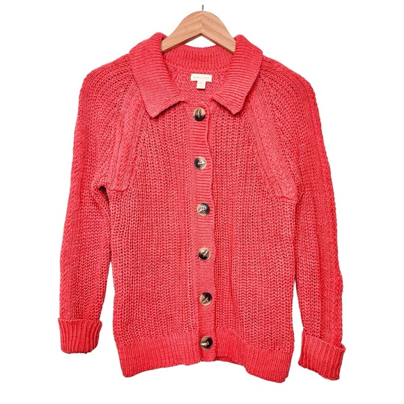 Garnet Hill Sweaters - Garnet Hill Maren Linen & Organic Cotton Cardigan Size XS Button Up Prep Coastal